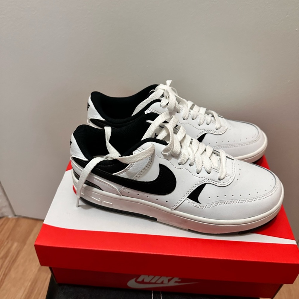 Low-top buffed leather, suede, and bonded jersey sneakers